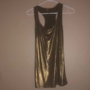 Gold shiny tank top